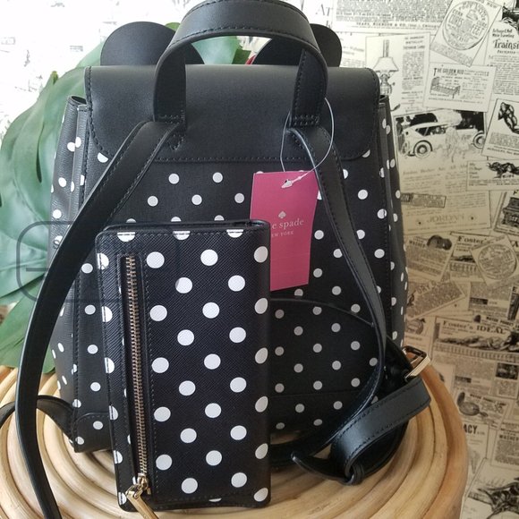 Kate Spade NWT Minnie Mouse Medium Refined Leather Backpack Bifold Wallet main image 5
